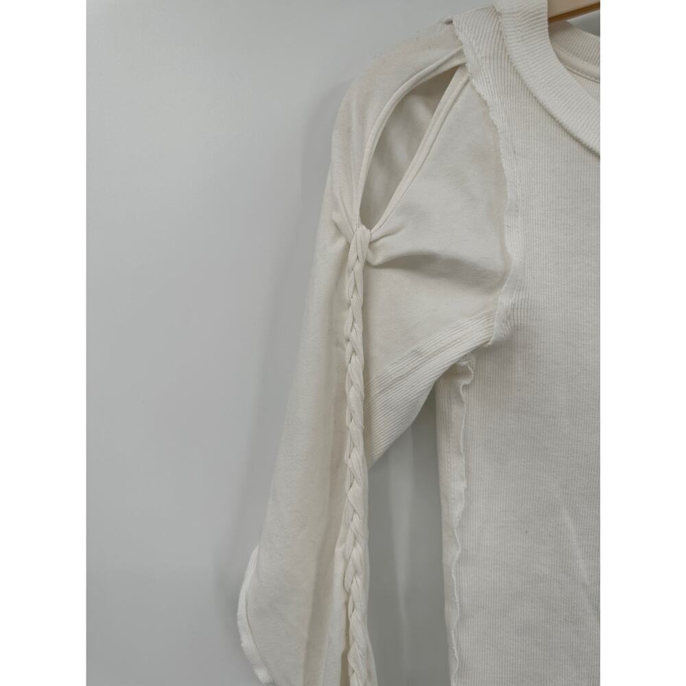 Free People We The Free Daisy Chain Cuff Knit White Long Sleeve Top Size XS - Picture 5 of 7